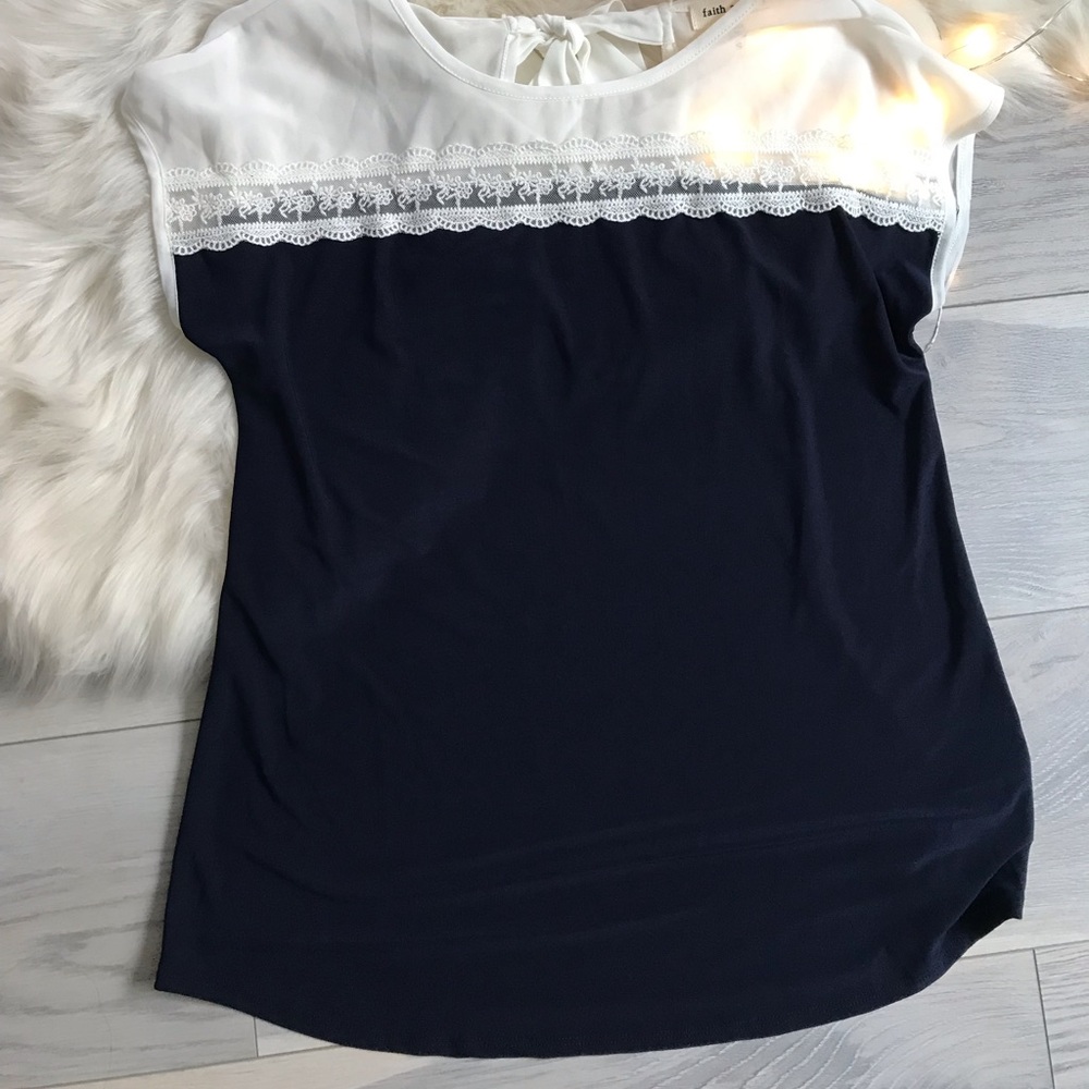 Blue and White blouse